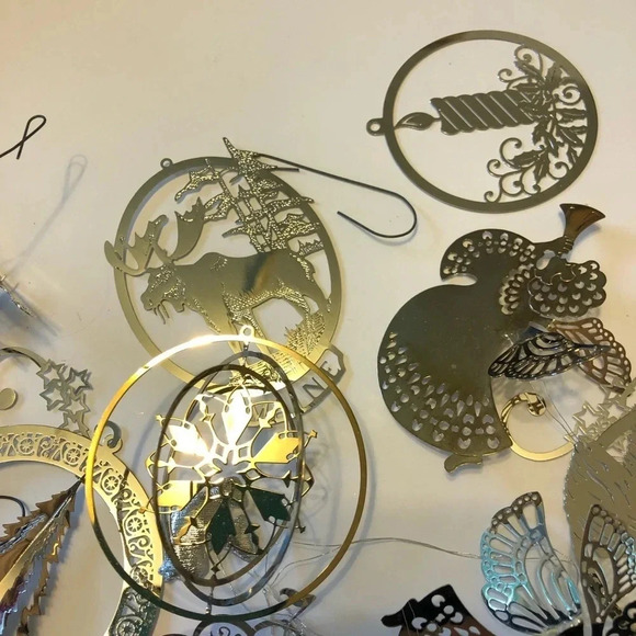 Vintage Christmas ornaments Thin Silver - Picture 2 of 7